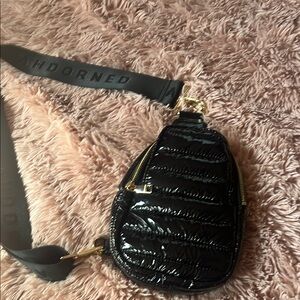 Ahdorned .  Black Quilted Women's sling Bag
